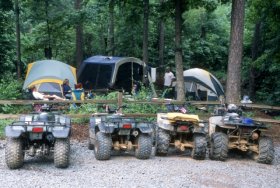 OHVs and campers at site