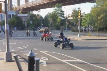 The cops were responding to a call of a group of bikers riding around at Old Fulton and Hicks Sts. near the Brooklyn Bridge.
